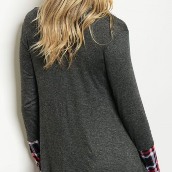 CHARCOAL PLAID DRESS - Picture 7 of 10